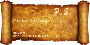 Pinka Sándor névjegykártya